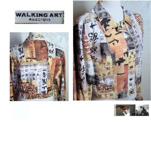 Walking Art New Cotton Printed Jacket Size 12